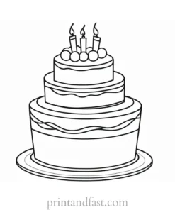 cake coloring page for kids