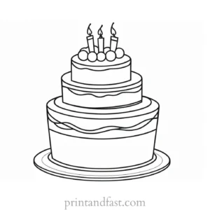 cake coloring page for kids