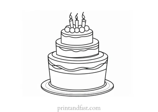 cake coloring page for kids