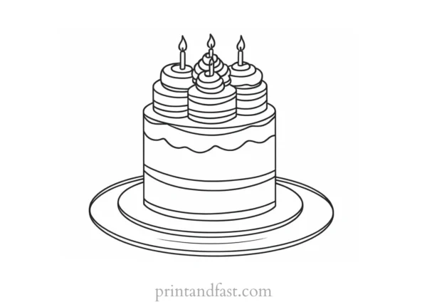 cake coloring page free