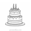 cake coloring page fun