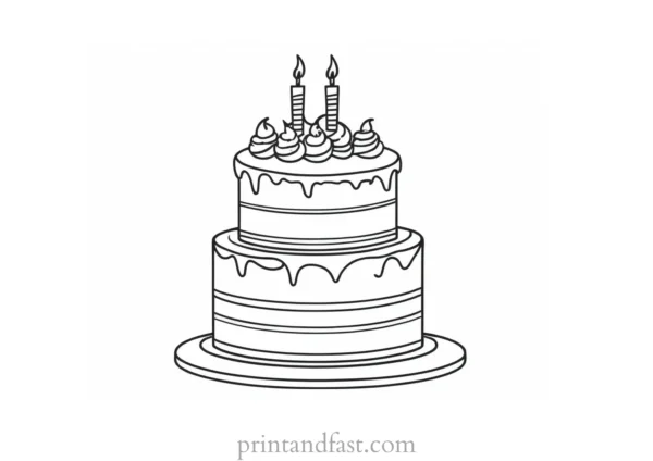 cake coloring page fun