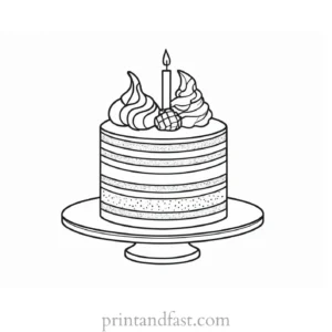 cake coloring page holiday