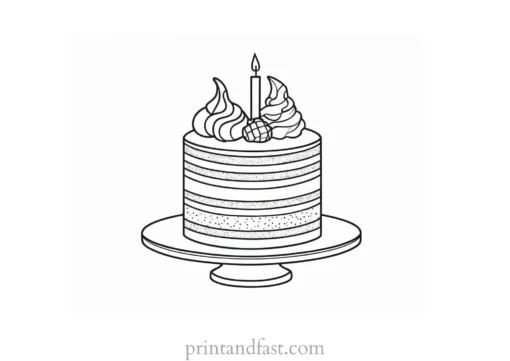 cake coloring page holiday