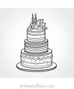 cake coloring page intricate