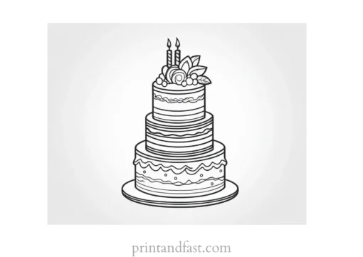 cake coloring page intricate