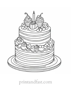 cake coloring page printable