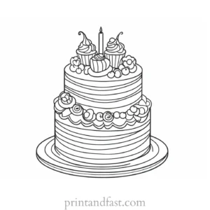 cake coloring page printable