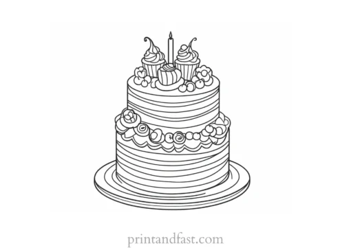 cake coloring page printable