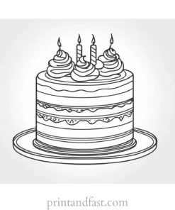 cake coloring page simple