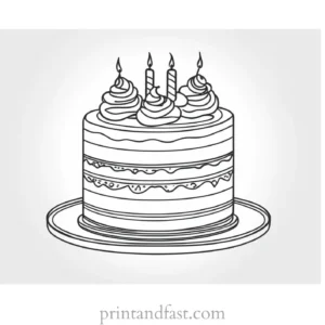 cake coloring page simple