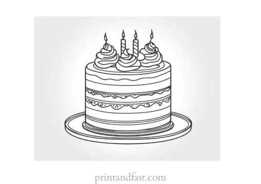 cake coloring page simple