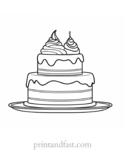 cake coloring page winter