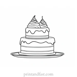 cake coloring page winter