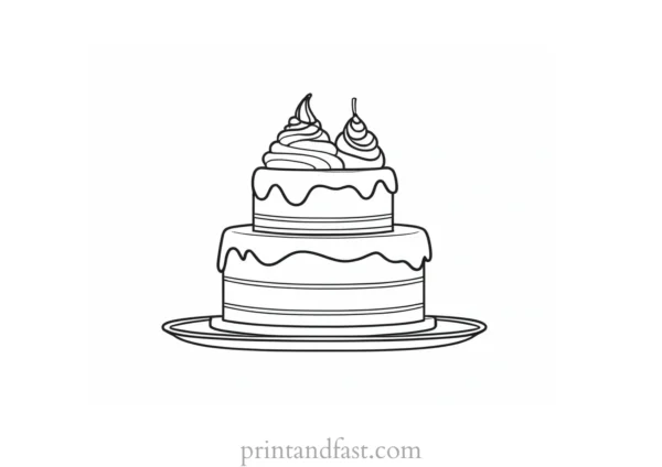 cake coloring page winter