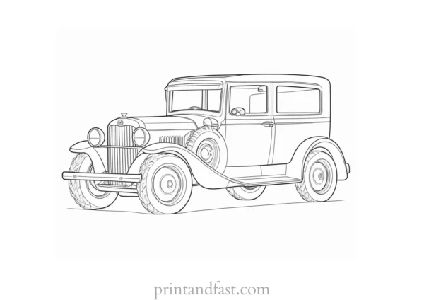 car coloring page farmyard