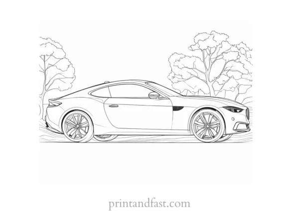 car coloring page nature