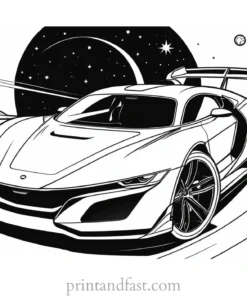 car coloring page outer space