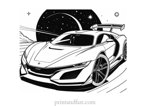 car coloring page outer space