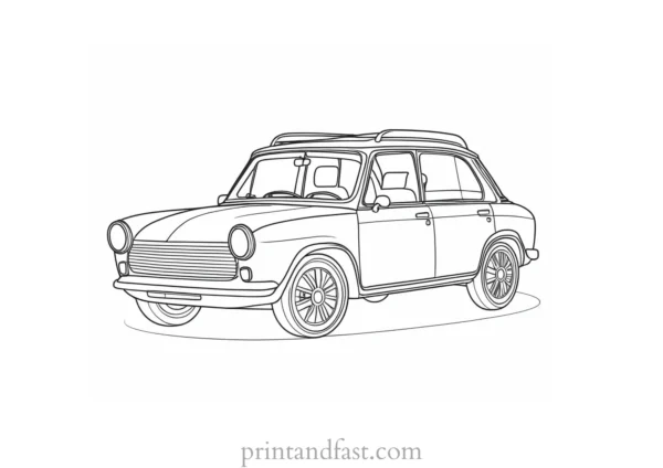 car coloring page winter