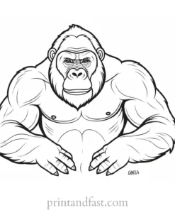 cartoon Gorilla Coloring Page