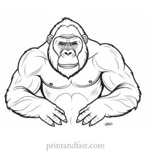 cartoon Gorilla Coloring Page