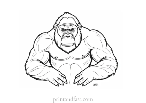 cartoon Gorilla Coloring Page