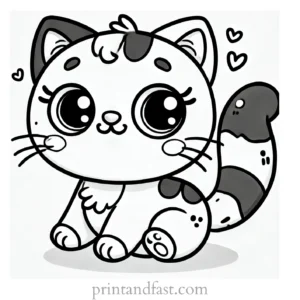 cartoon cat coloring page