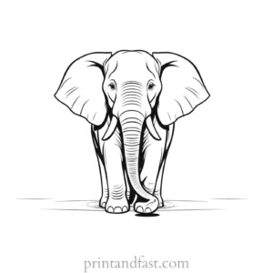 cartoon elephant coloring page