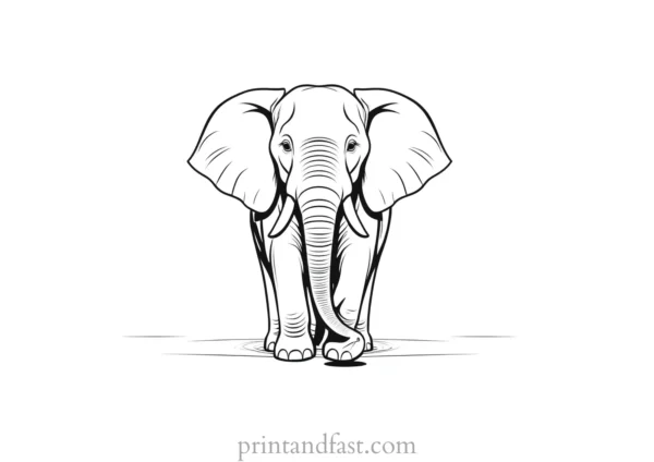 cartoon elephant coloring page