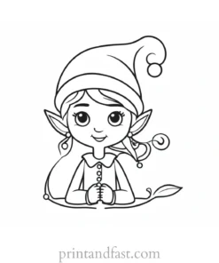 cartoon elf coloring page