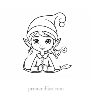 cartoon elf coloring page