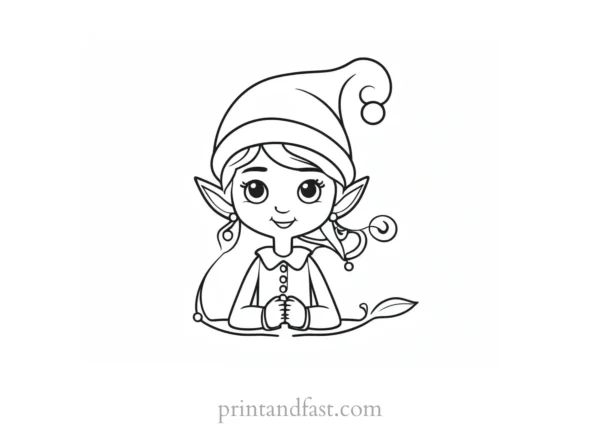 cartoon elf coloring page