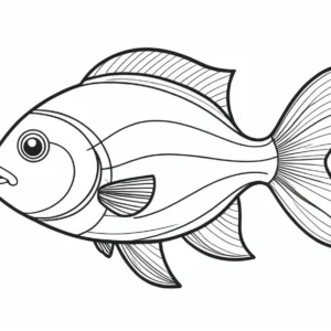 cartoon fish coloring page