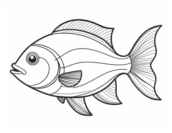 cartoon fish coloring page