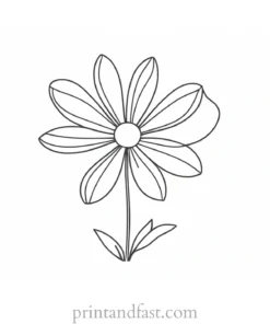 cartoon flower coloring page