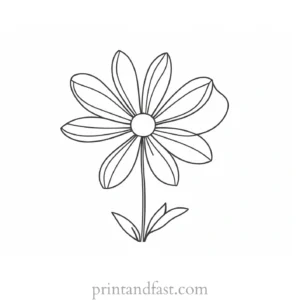 cartoon flower coloring page