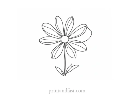 cartoon flower coloring page