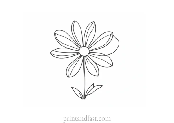 cartoon flower coloring page