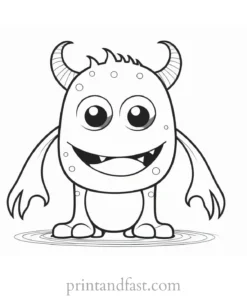 cartoon monster coloring page