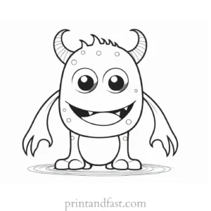 cartoon monster coloring page