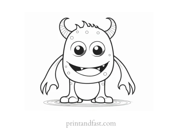 cartoon monster coloring page