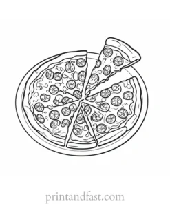 cartoon pizza coloring page