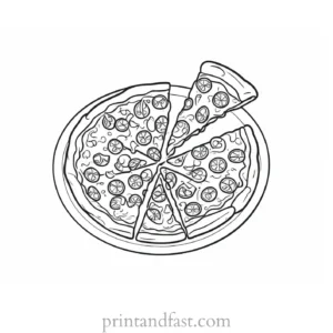 cartoon pizza coloring page