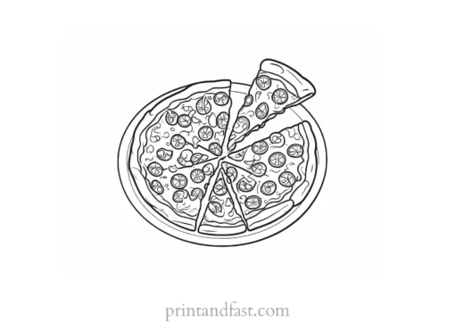 cartoon pizza coloring page