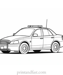 cartoon police car coloring page