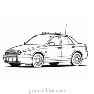 cartoon police car coloring page