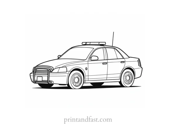 cartoon police car coloring page