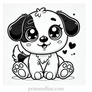 cartoon puppy coloring page