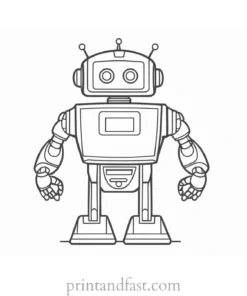 cartoon robot coloring page